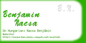 benjamin nacsa business card