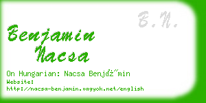 benjamin nacsa business card